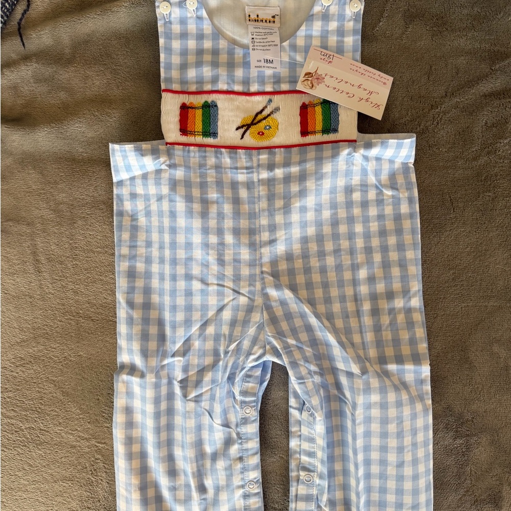 Blue Gingham Kids One Piece